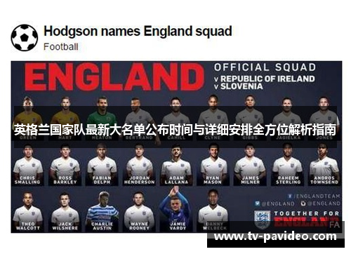 英格兰国家队最新大名单公布时间与详细安排全方位解析指南